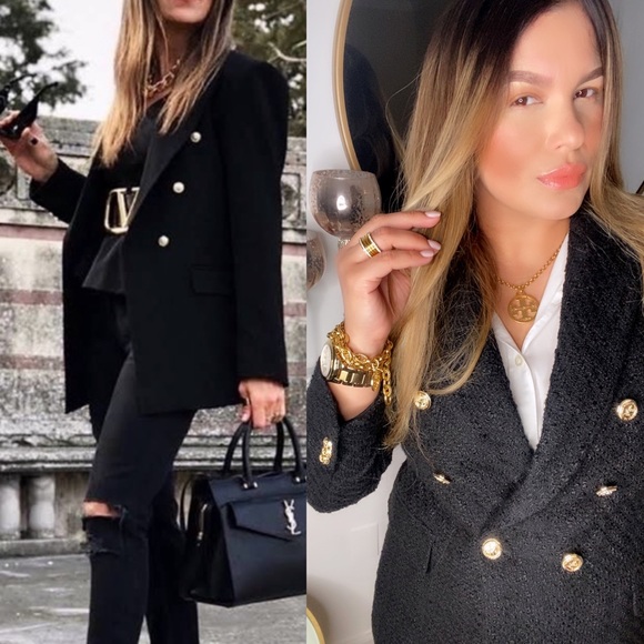 Zara Jackets & Blazers - CHANEL STYLE 
ZARA TEXTURED DOUBLE BLAZER